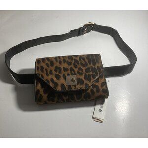 Aqua/Bloomingdales Belt Bag/ Cross Body Purse  Cheetah Print